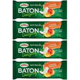 4 x Baton Daktylowy z Kokosem i Morelami 40 g - Targroch