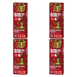 4 x Przekąska Jabłkowo-Wiśniowa z Owoców Bez Dodatku Cukru 30 g Bob Snail