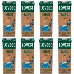 8 x Napój Owsiany Barista Bez Dodatku Cukru 1l - LOVEGE