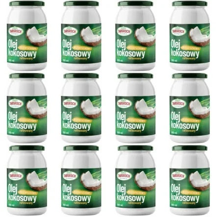 12 x Olej Kokosowy Rafinowany Bezzapachowy 900 ml - Targroch