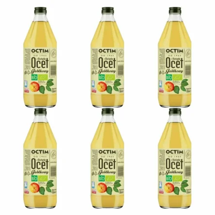 6 x Polski Ocet Jabłkowy 6%  Niefiltrowany Niepasteryzowany Bio 750 ml - Octim z Olsztynka