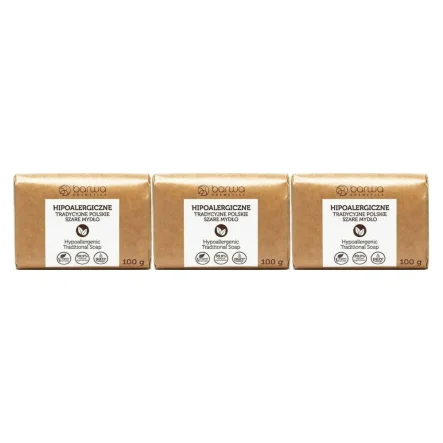 3 x Tradycyjne Polskie Szare Mydło 100 g - Barwa