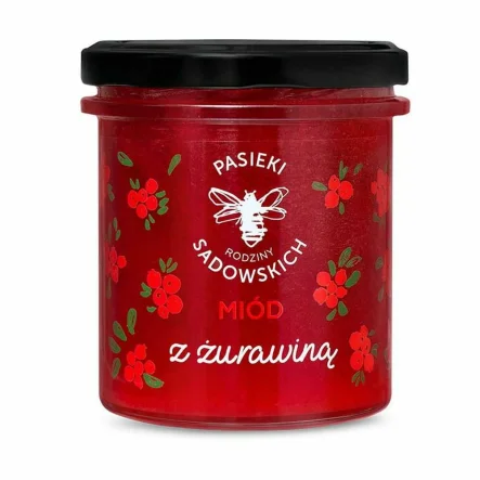 Miód Nektarowy Wielokwiatowy z Żurawiną 430 g Pasieki Sadowskich