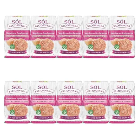 Sól Kłodawska Kamienna Różowa Gruboziarnista Niejodowana 10 kg (10 x 1 kg) - Kopalnia Soli Kłodawa