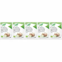 Zestaw 5 x Cukier Waniliowy z Wanilią Bourbon Bio 15 g - Bio Planet