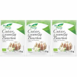 Zestaw 3 x Cukier Waniliowy z Wanilią Bourbon Bio 15 g - Bio Planet