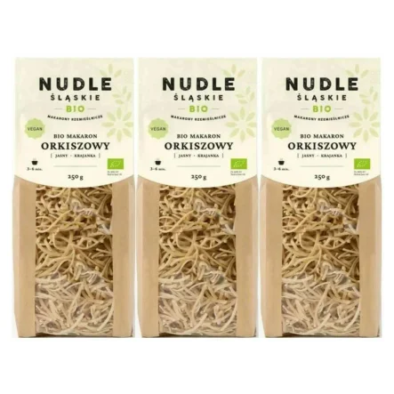 3 x Makaron Orkiszowy Jasny KRAJANKA BIO 250 g - Nudle Śląskie