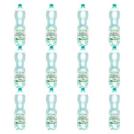 12 x Woda Źródlana Gazowana Wysokonasycona CO2 1,5 l - Kuracjusz Beskidzki
