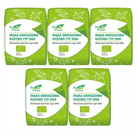 5 x Mąka Orkiszowa Razowa Typ 2000 Bio 1 kg - Bio Planet