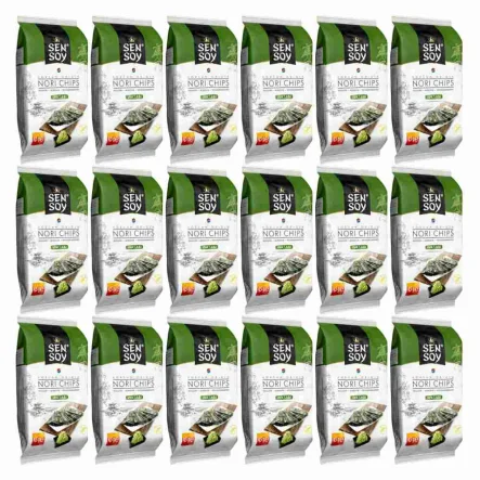 18 x Chipsy Nori Wasabi z Alg Morskich 4,5 g - Sen Soy