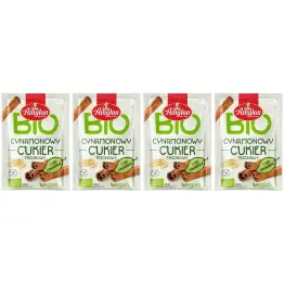 4 x Cukier Cynamonowy Trzcinowy Bezglutenowy Bio 20 g - Amylon
