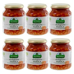 6 x Fasola Biała w Sosie Pomidorowym Bio 360 g - Eko-Wital