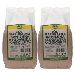 2 x Sól Kamienna Kłodawska Półgruboziarnista Niejodowana 1 kg Smakosz