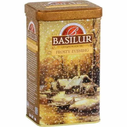 Herbata Czarna Liściasta z Dodatkami FROSTY EVENING Puszka 85 g  - BASILUR 