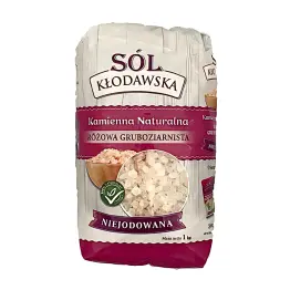 Sól Kłodawska Kamienna Różowa Gruboziarnista Niejodowana 1 kg Gruba Niejodowana- Kopalnia Soli Kłodawa
