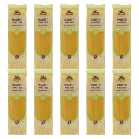 10 x Makaron Kukurydziano - Ryżowy Spaghetti Bezglutenowy Bio 250 g - Alce Nero