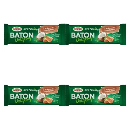 4 x Baton Daktylowy Kokos i Migdały 40 g - Targroch