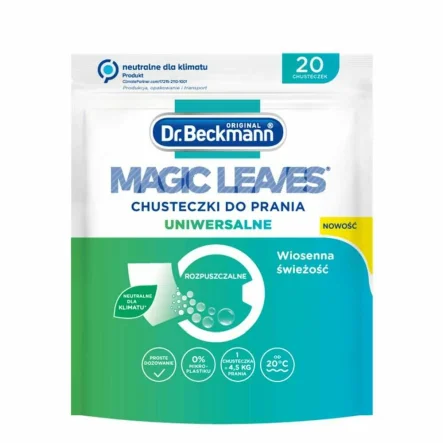 Chusteczki do Prania Rozpuszczalne Magic Leaves Uniwersalne 20 Sztuk - Dr. Beckmann