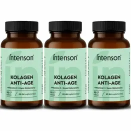 3 x Kolagen Anti-Age z Witaminą C i Kwasem Hialuronowym 90 Tabletek - Intenson