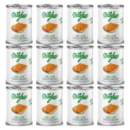 12 x Fasola Biała w Sosie Pomidorowym Bio 400 g - Manfuso