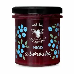 Miód Nektarowy Wielokwiatowy z Borówką 430 g Pasieki Sadowskich