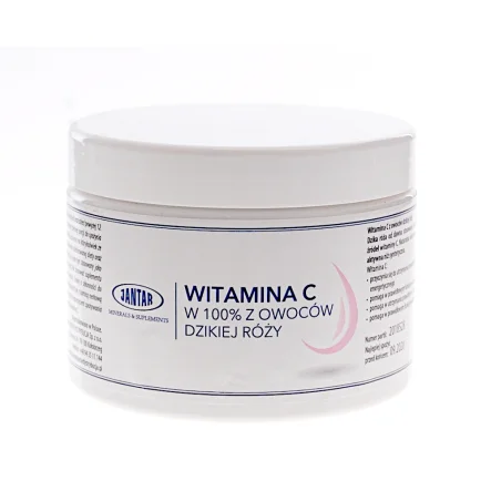 Witamina C z Dzikiej Róży w Proszku 300 g - Jantar ( Ascorbic Acid )
