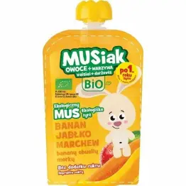 Mus Owocowo - Warzywny BIO (Banan, Jabłko, Marchew) 100 g - Musiak