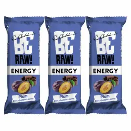 3 x BeRaw Baton Energy Plum Śliwka Chocolate 40 g