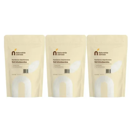 3 x Sól Kłodawska Kamienna Niejodowana 1kg Naturalnie Zdrowe