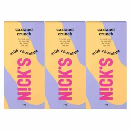 3 x Czekolada Mleczna z Karmelem Caramel Crunch 75 g - Nicks