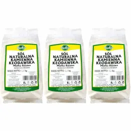 3,3 kg Sól Kłodawska Kamienna Naturalna Miałka Różowa Niejodowana 3x1,1 kg - Smakosz