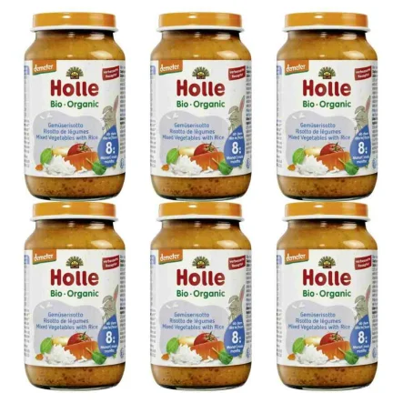 6 x Danie Dla Niemowląt Warzywa z Ryżem (Risotto) Bio Demeter 220 g - Holle