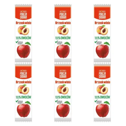 6 x Przekąska Jabłko and Brzoskwinia Bez Dodatku Cukru 16 g - Porcja Dobra