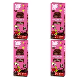 4 x Przekąska Jabłkowo - Malinowa w Ciemnej Belgijskiej Czekoladzie 30 g - Bob Snail