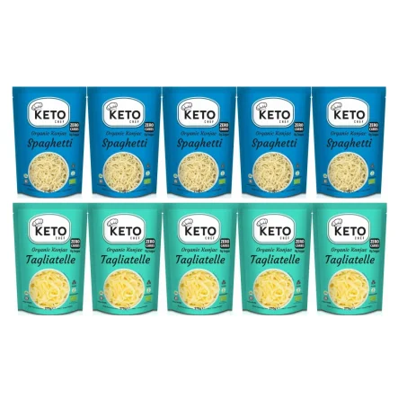 5 x Makaron Keto (Konjac Typu Noodle Spaghetti) Bio 270 g (200 g) - Keto Chef +  5 x Makaron Keto (Konjac Typu Noodle Tagliatelle) Bio 270 g (200 g)  - Keto Chef