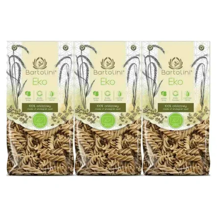 3 x Makaron Orkiszowy Razowy Świderki Bio 250 g - Bartolini