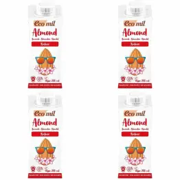 4 x Napój Migdałowy Bez Dodatku Cukru Bio 200 ml - Ecomil
