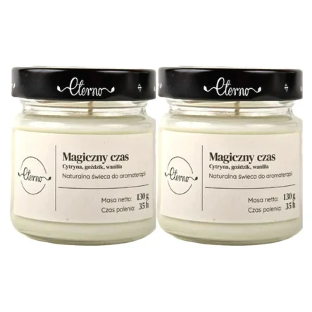 2 x Świeca Naturalna Magiczny Czas (Cytryna, Goździk, Wanilia) 130 g - Eterno