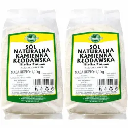 2,2 kg Sól Kłodawska Kamienna Naturalna Miałka Różowa Niejodowana 2x1,1 kg - Smakosz
