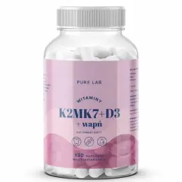 Witaminy K2MK7 plus D3 plus Wapń 130 Kapsułek - Pure Lab