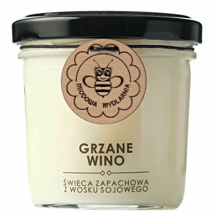 Świeca Sojowa Grzane Wino 120 ml - Miodowa Mydlarnia