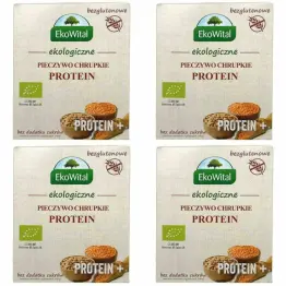 4 x Pieczywo Chrupkie Protein+ Bezglutenowe Bez Dodatku Cukru Bio 100 g - EkoWital