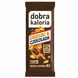 Baton Daktylowy Orzeszki i Czekolada Bez Dodatku Cukru 35 g- Dobra Kaloria