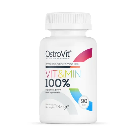 Witaminy i Minerały 100% VIT&MIN Kompleks Witamin, Multiwitamina 90 tabletek OstroVit