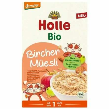 Musli z Jabłkiem i Rodzynkami Dla Dzieci od 1 Roku Życia Bez Dodatku Cukru Bio 200 g - Holle