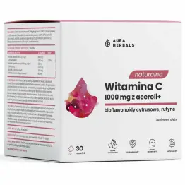Naturalna Witamina C 1000 mg z Aceroli+ 30 Saszetek - Aura Herbals