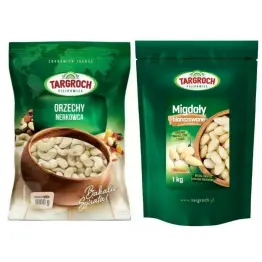 Orzechy Nerkowca 1 kg - Targroch + Migdały Blanszowane 1 kg - Targroch