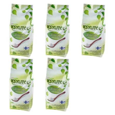 Zestaw 5 x Ksylitol C Krystaliczny 1 kg - Torebka - Santini 