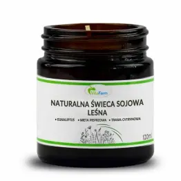 Naturalna Świeca Sojowa LEŚNA (Eukaliptus, Mięta Pieprzowa, Trawa Cytrynowa) 120 ml - Vitafarm