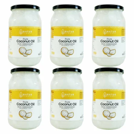 Zestaw 6 x Olej Kokosowy Bezzapachowy Rafinowany 900 ml  -  Natur Planet